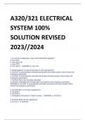 A320/321 ELECTRICAL  SYSTEM 100%  SOLUTION REVISED  2023//2024