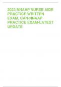 2023 NNAAP NURSE AIDE  PRACTICE WRITTEN  EXAM, CAN-NNAAP  PRACTICE EXAM-LATEST  UPDATE