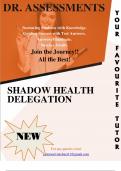 SHADOW HEALTH DELEGATION | Questions with 100% Correct Answers | Verified | Updated 