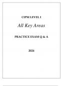 CIPM LEVEL 1 ALL KEY AREAS PRACTICE EXAM Q & A 2024