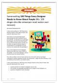 Samenvatting (NLs) van het boek '100 Things Every Designer Needs to Know About People '(NLs:  100 dingen die elke ontwerper moet weten over mensen)  van Susan M. Weinschenk, Ph.D - door Uitblinker