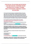 FNP FINAL EXAM 2024 QUESTIONS AND DETAILED ANSWERS WITH RATIONALE| FAMILY NURSE PRACTITIONER CERTIFICATION EXAM 2024