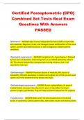 Certified Paraoptometric {CPO}  Combined Set Tests Real Exam  Questions With Answers   PASSED 