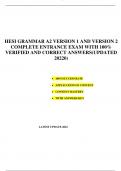 UPDATED HESI GRAMMAR A2 VERSION 1 AND VERSION 2 COMPLETE ENTRANCE EXAM WITH 100% VERIFIED AND CORRECT ANSWERS(UPDATED 2024