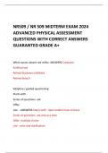 NR509 / NR 509 MIDTERM EXAM 2024 ADVANCED PHYSICAL ASSESSMENT QUESTIONS WITH CORRECT ANSWERS GUARANTED GRADE A+ 