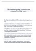    QAL Laws and Regs questions and answers latest top score.