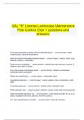    QAL "B" License-Landscape Maintenance Pest Control Chpt 1 questions and answers.