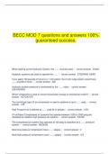    BECC MOD 7 questions and answers 100% guaranteed success.