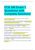 FCS 340 Exam 1 Questions with Complete Solutions