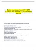   End of course questions ATP – CTP questions and answers 100% guaranteed success.