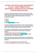 ATI RN CONCEPT BASED ASSESSMENT LEVEL 1 PROCTORED EXAM QUESTIONS AND DETAILED ANSWERS WITH RATIONALE 2024