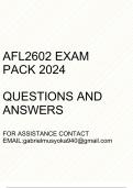 AFL2602 Exam pack 2024(Questions and answers)