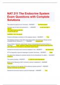 NAT 211 The Endocrine System Exam Questions with Complete Solutions