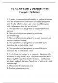 NURS 300 Exam 2 Questions With Complete Solutions