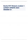 Davita PCT Dialysis module 1 LATEST UPDATE 2024 GRADED A