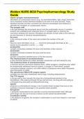 Walden NURS 6630 Psychopharmacology Study Guide