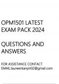 OPM1501 Exam pack 2024(Questions and answers)