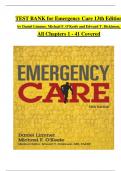 Emergency Care, 13th Edition TEST BANK by Daniel Limmer, Michael F. O'Keefe, Verified Chapters 1 - 41, Complete Newest Version