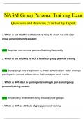 NASM Personal Training Exam Questions and Answers 2024 / 2025 | 100% Verified Answers