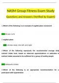NASM Group Fitness Exam Study Guide Questions and Answers 2024 / 2025 | 100% Verified Answers