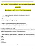 2023 NGN ATI Mental Health Proctored Retake Study Guide Exam Questions and Answers (Verified Answers)