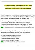 2023 ATI Mental Health Proctored Form A, B, C, & Exam & Retake Exam – Next Gen (NGN)  100% Verified Qs & Ans