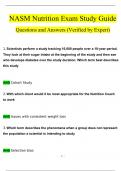 NASM NUTRITION STUDY SET EXAM LATEST BUNDLE PACK SOLUTION (VERIFIED)