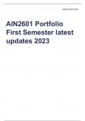 AIN2601 Portfolio  First Semester latest  updates 2023