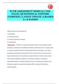 NUTR ASSESSMENT MODULE CNSC  EXAM | QUESTIONS & ANSWERS  (VERIFIED) | LATEST UPDATE | GRADED  A+ & PASSED