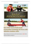 Basic Rider Course Study Guide Examination Containing 103 Terms with Definitive Solutions 2024. 