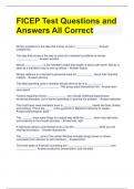 FICEP Test Questions and Answers All Correct 