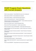 FICEP Program Exam Questions with Correct Answers 