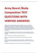 Army Board /Body  Composition TEST  QUESTIONS WITH  VERIFIED ANSWERS