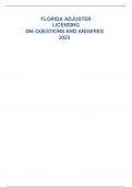 2024 FLORIDA 6-20 ALL LINES ADJUSTER TEST QUESTIONS WITH COMPLETE SOLUTIONS /FLORIDA ADJUSTER LICENSING/Florida Civics Literacy Exam Sample questions 