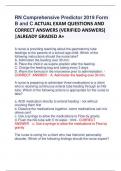 RN Comprehensive Predictor 2019 Form  B and C ACTUAL EXAM QUESTIONS AND  CORRECT ANSWERS (VERIFIED ANSWERS)  |ALREADY GRADED A+