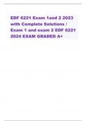 EDF 6221 Exam 1and 2 2023 with Complete Solutions / Exam 1 and exam 2 EDF 6221 2024 EXAM GRADED A+   