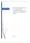 EDL3703 Assignment 1 (COMPLETE ANSWERS) Semester 1 2024 - DUE March 2024