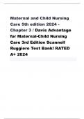 Maternal and Child Nursing Care 5th edition 2024 - Chapter 3 / Davis Advantage for Maternal-Child Nursing Care 3rd Edition Scannell Ruggiero Test Bank! RATED A+ 2024 