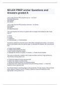 NCLEX PREP archer Questions and Answers graded A