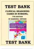 TEST BANK CLINICAL REASONING CASES IN NURSING, 7TH EDITION BY HARDING| SNYDER