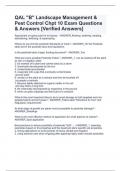 QAL "B" Landscape Management & Pest Control Chpt 10 Exam Questions & Answers [Verified Answers]