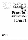 Byrd & Chen’s Canadian Tax Principles 2018–2019 EDITION BY CLARENCE BYRD