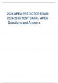 2024 APEA PREDICTOR EXAM 2024-2025 TEST BANK / APEA  Questions and Answers
