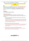 Lab 11 The Circulatory System exam guide questions and answers Rated A+