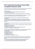 ATI Leadership Questions Exam With Complete Solutions 2024