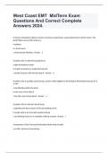 West Coast EMT  MidTerm Exam Questions And Correct Complete Answers 2024.