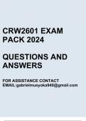 CRW2601 Exam pack 2024(Questions and answers)