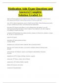 Medication Aide Exam Questions and  Answers| Complete Solution Graded A+ 