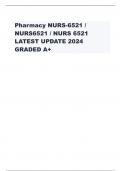 Pharmacy NURS-6521 / NURS6521 / NURS 6521 LATEST UPDATE 2024 GRADED A+   