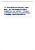 Virtualization Final Exam  2024 – 2025 PRACTICE EXAM COMPLETE QUESTIONS AND CORRECT DETAILED ANSWERS WITH RATIONALES VERIFIED ANSWERS ALREADY GRADED A+ 